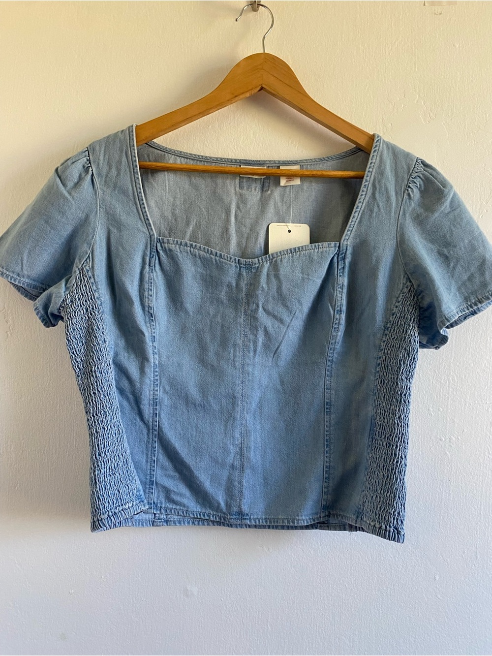 NWT Levi’s Denim Corset Smocked Crop top Size XL